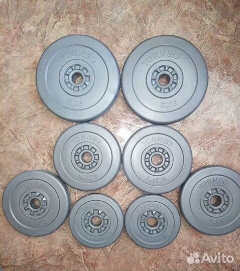 Штанга и блины Torneo (25.5 кг)