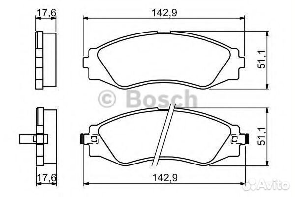 Комплект тормозных колодок 0986494173 bosch