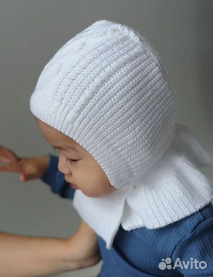 Шапка шлем для новорожденного зимняя