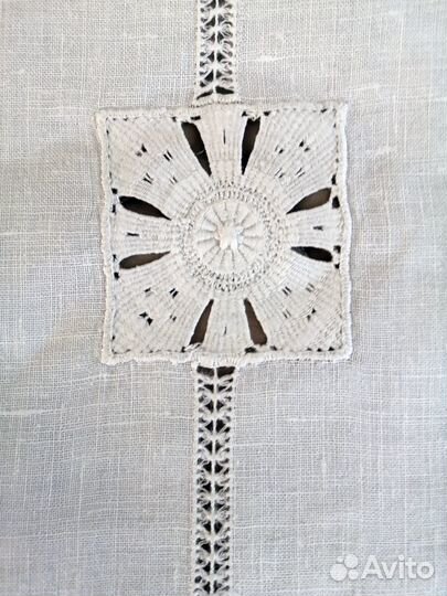 Скатерть старинная льняная