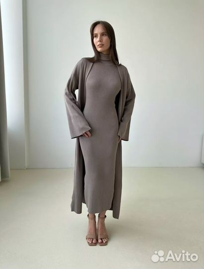 Платье + кардиган тренд 2025