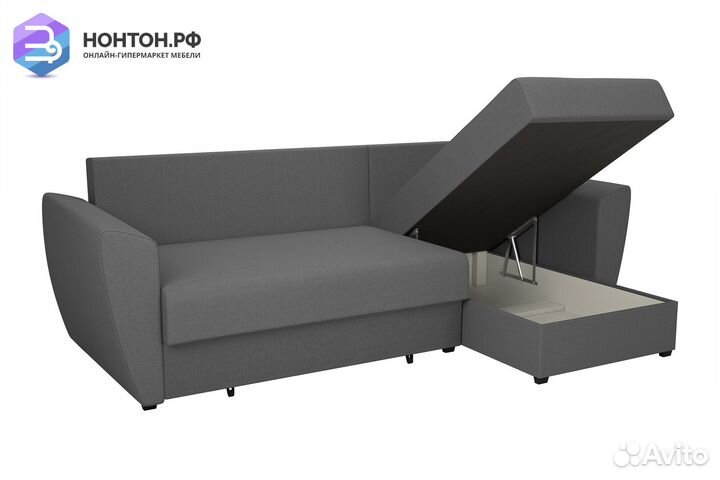 Диван угловой выкатной София серый