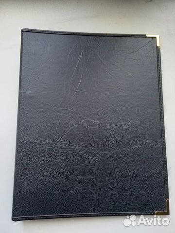 Папка для документов черная кожанная