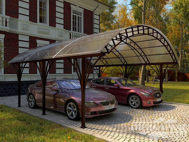 Навес для двух автомобилей