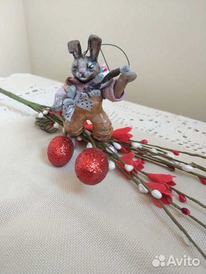 Пасхальный кролик ватная игрушка
