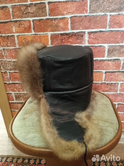 Шапка ушанка соболь-кожа