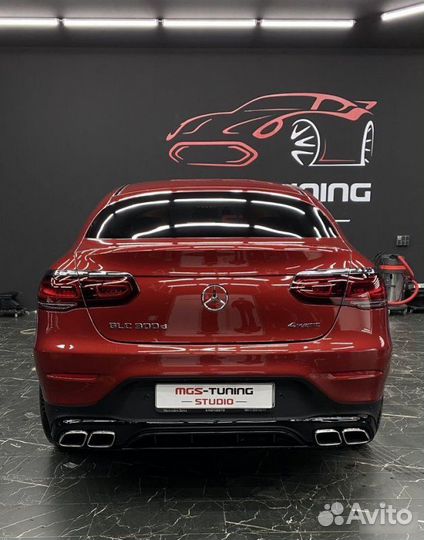 Диффузор+насадки 63 AMG рест Mercedes GLC-coupe