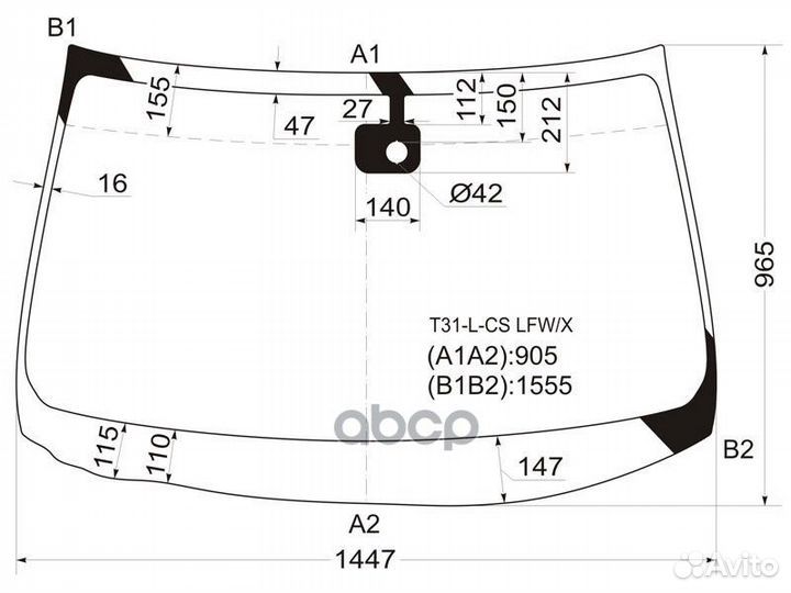 Стекло лобовое + дд nissan X-trail 07-10 T31-L
