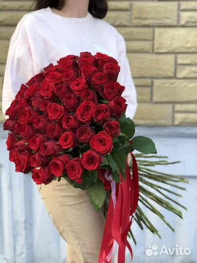Букет из красных роз 15,25,35,51,101 / Розы купить