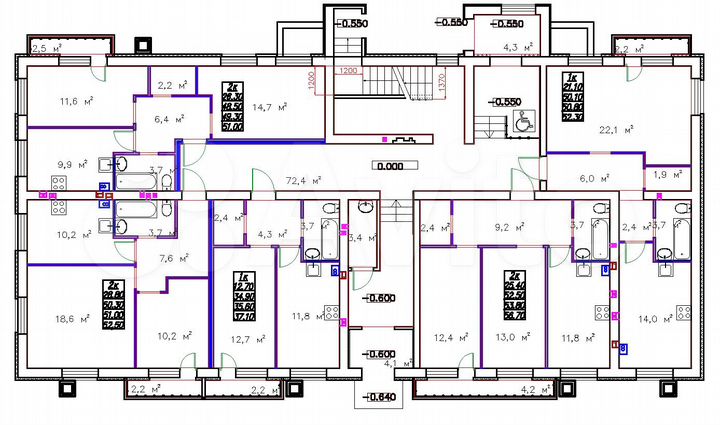 2-к. квартира, 56,7 м², 1/3 эт.