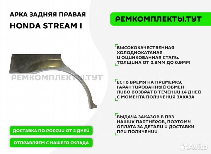 Арка задняя правая Honda Stream 1