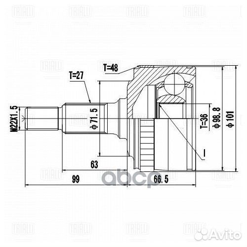 ШРУС для а/м Mercedes Vito/Viano (W638) (96) 2.2d