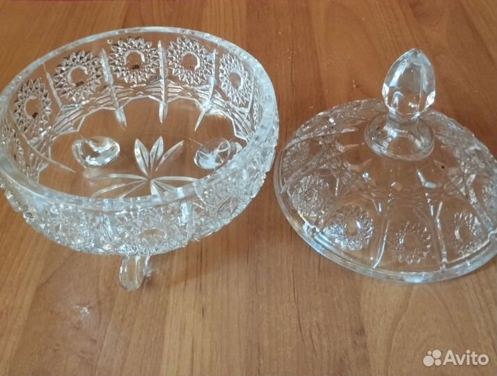 Сахарница хрустальная