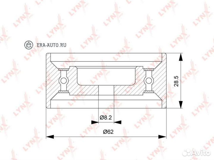 Lynxauto PB-1308 Ролик натяжной ремня грм