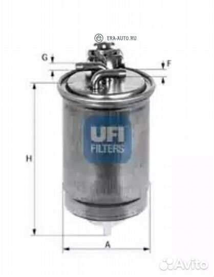 UFI 24.391.00 Фильтр топливный дизельный audi A4 1