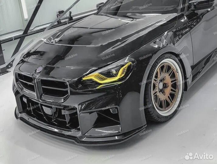 Губа передняя BMW M2 G87 черная