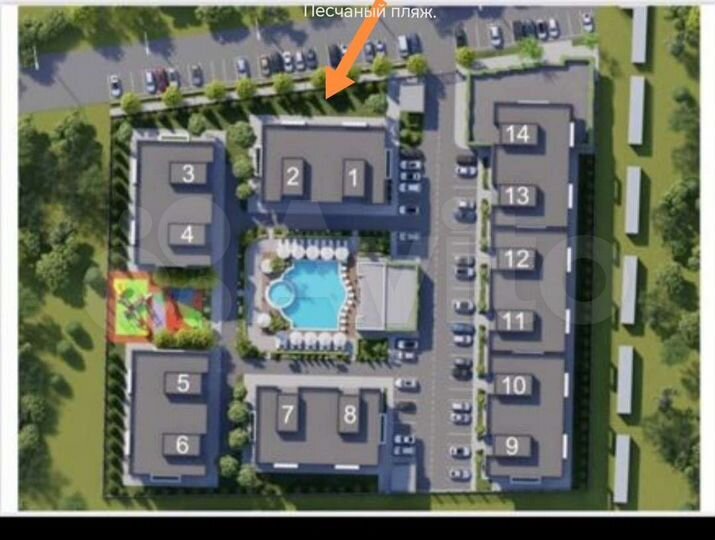 Апартаменты-студия, 34 м², 2/4 эт.