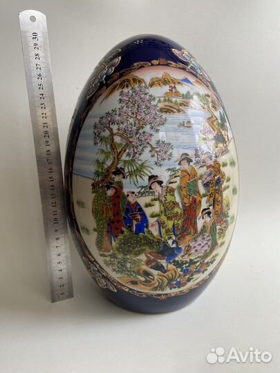 Яйцо огромное мориаж Китай 50-х, гусиное клуазоне