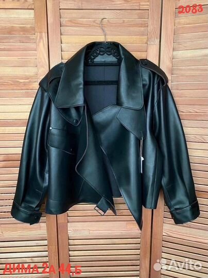 Кожаная куртка тренч