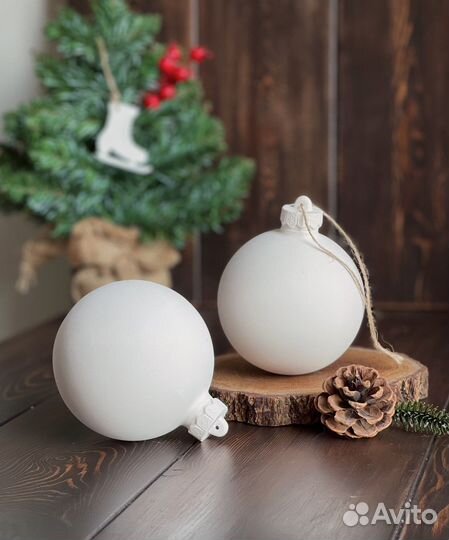 Шар фарфоровый для росписи 9 см Елочная игрушка