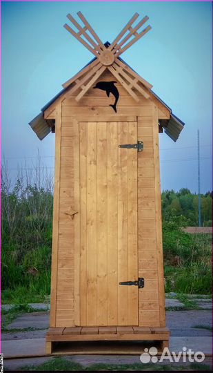 Дачный туалет деревянный BLU784