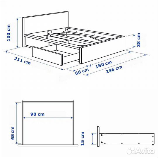 Кровать двухспальная IKEA