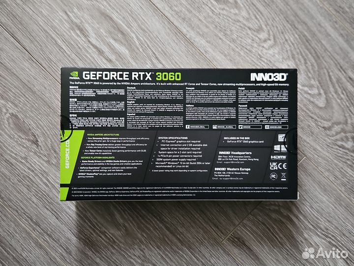 Inno3D GeForce RTX 3060 twin X2 8 гб новая