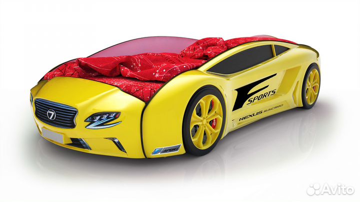 Кровать-машина Roadster Лексус Желтый