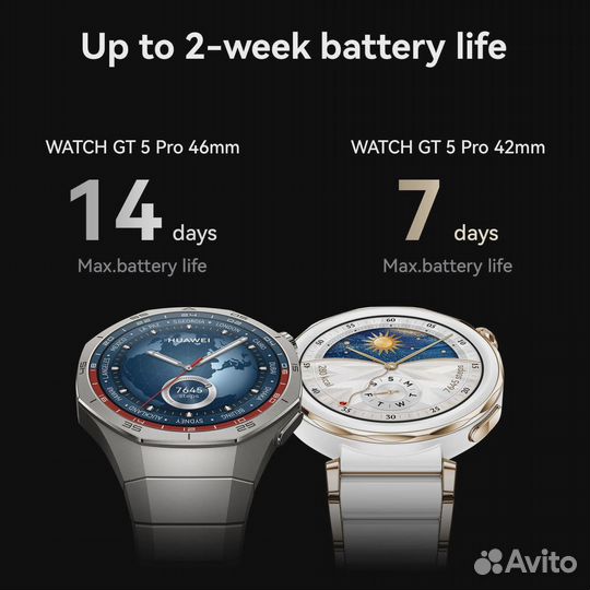 Смарт-часы Huawei GT 5 pro белые 42mm