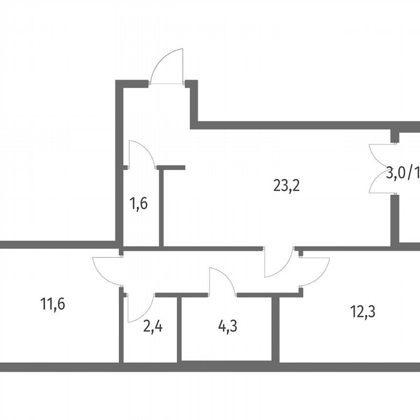 2-к. квартира, 62,6 м², 4/9 эт.