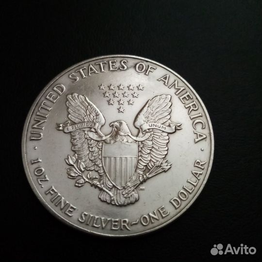 1 доллар США 1990г. Серебро 999 1 унция (31.1 гр)
