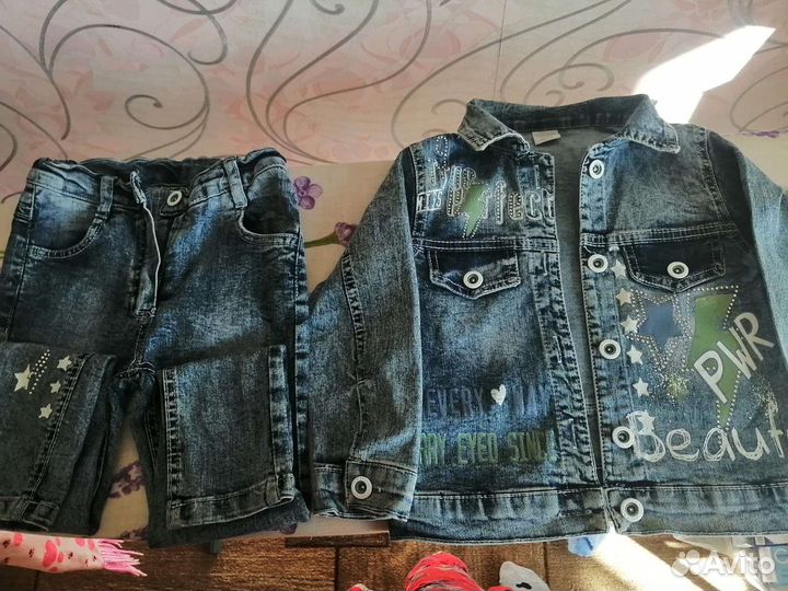 Джинсовый костюм для девочки 104