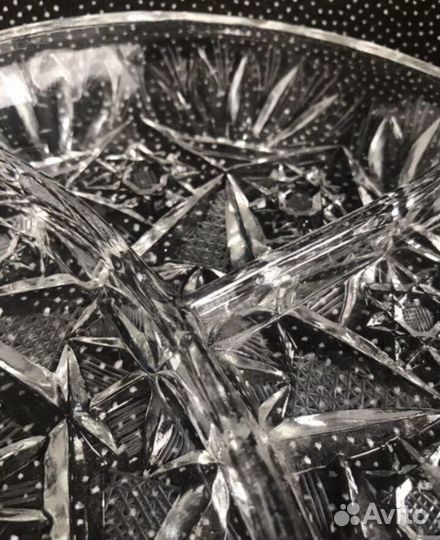 Хрустальная менажница СССР винтаж