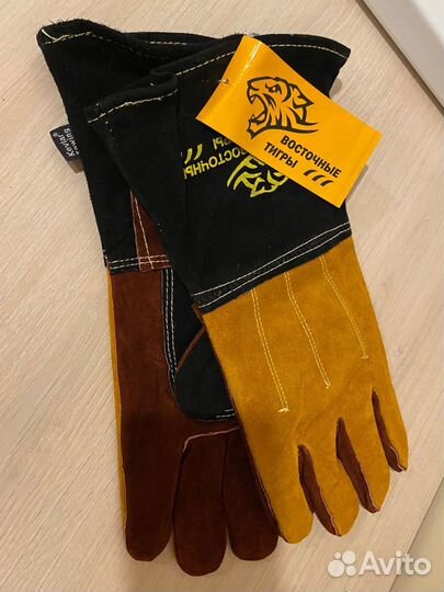 Перчатки спилковые новые (краги)