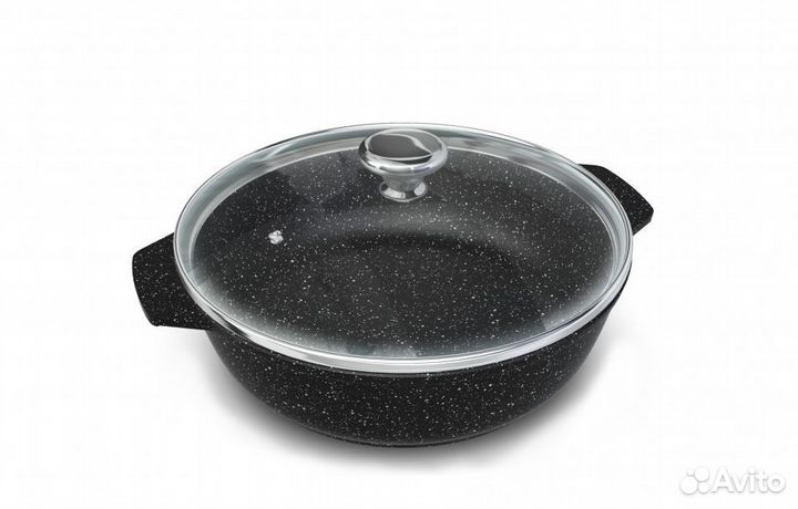 Кастрюля Жаровня 2,5 л Neva Granite стекл. крышка