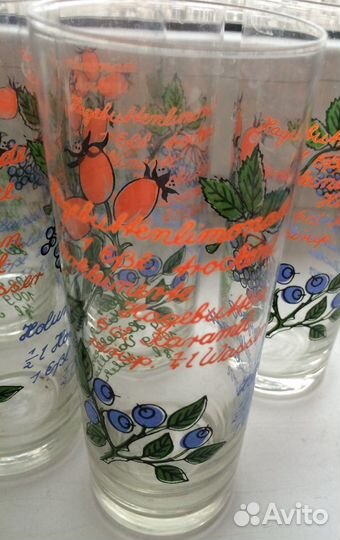 Старинные 6 стаканы времен СССР сделаны в Чехослов