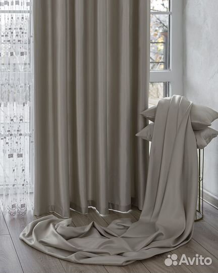 Шторы Адора сливочный новые на окна пошив