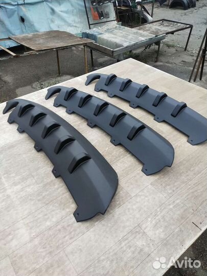 Накладка диффузор юбка зад бампера daewoo nexia