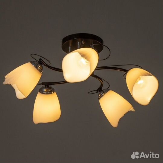 Люстра 'Николь' 5х15Вт Е27 черный 50х50х25см