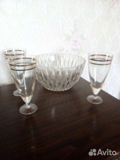 Фужеры и Ваза хрустальная СССР