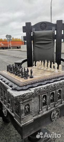 Шахматный стол нарды ручной работы
