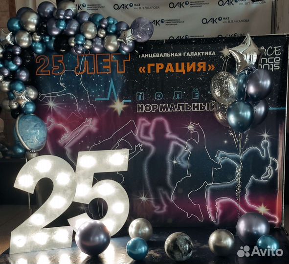 Фотозона из пайеток Цифры на день рождения