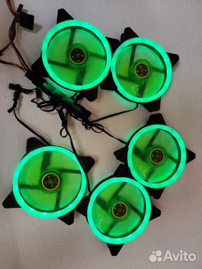 Зелёные корпусные вентиляторы 120 лот 10 шт