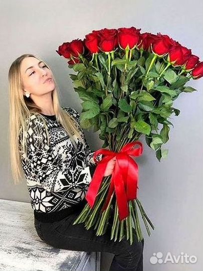 Розы высокие Доставка цветов
