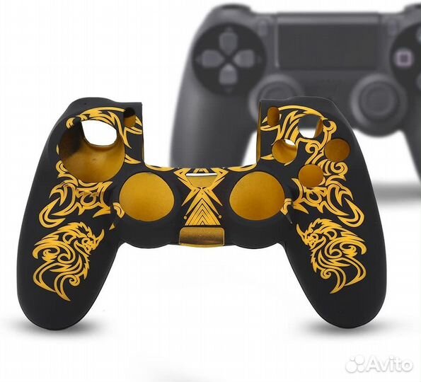 DualShock 4 силиконовый чехол Желтый Дракон