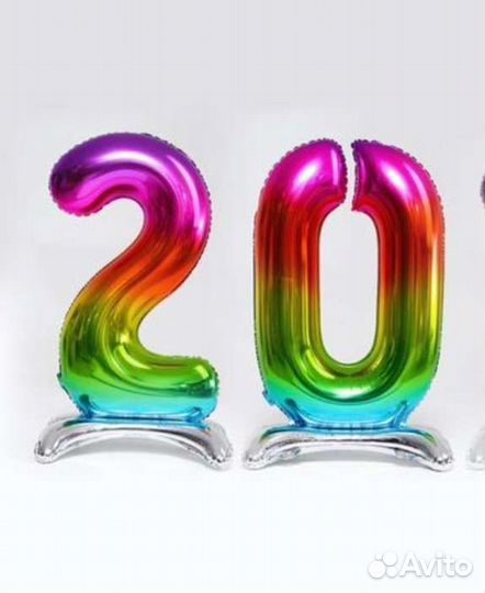 Фольгированные большие шары-цифры высота 81 см