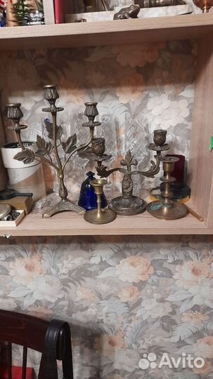 Старинный подсвечник бронза.19век