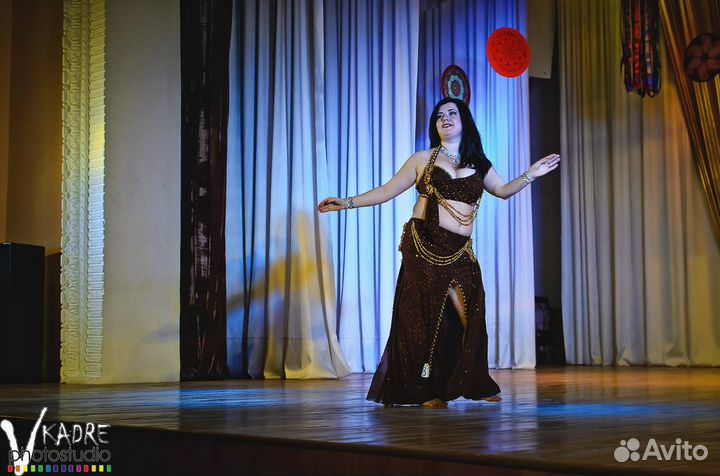 Костюм для восточных танцев коричневый