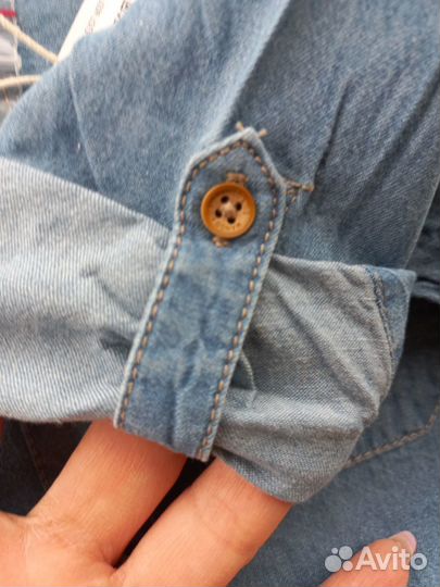 Новая джинсовая рубашка Mango Kids, 80; 92
