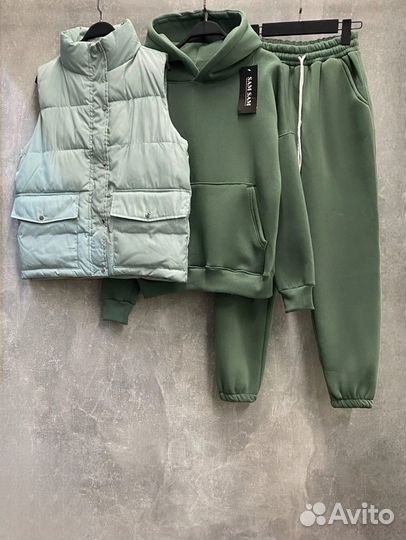 Женский тёплый спорт костюм SamSam с жилеткой